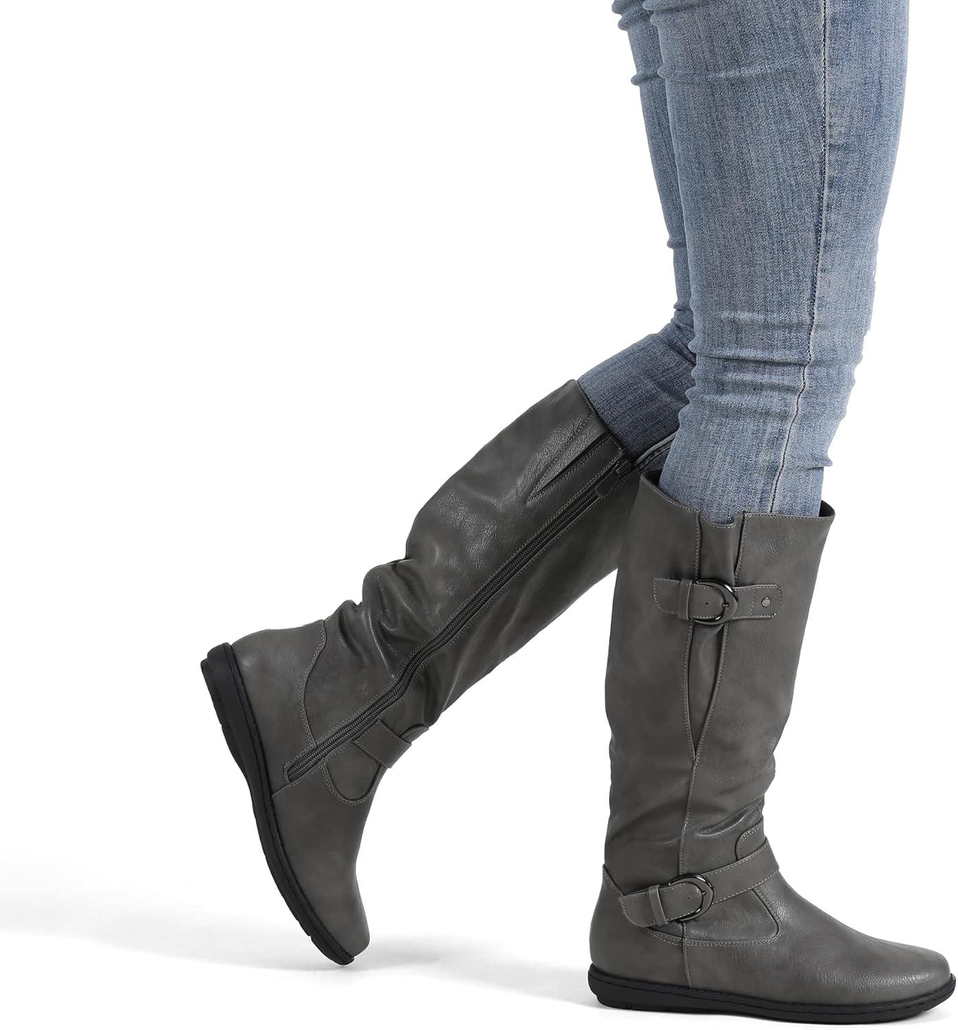 imageDREAM PAIRS Womens Faux FurLined Knee High Winter Boots Fall Tall BootsSummitwidecalfgrey