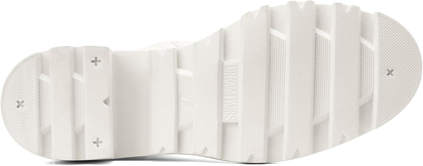 imageDREAM PAIRS Womens Knee High Boots Comfortable Platform Round Toe Stretch Boots for WomenWhite