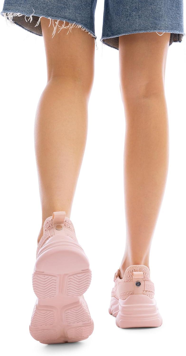 imageDREAM PAIRS Womens Platform Chunky Fashion Sneakers Slip on Walking Stylish Lightweight Classic Casual SneakerPink