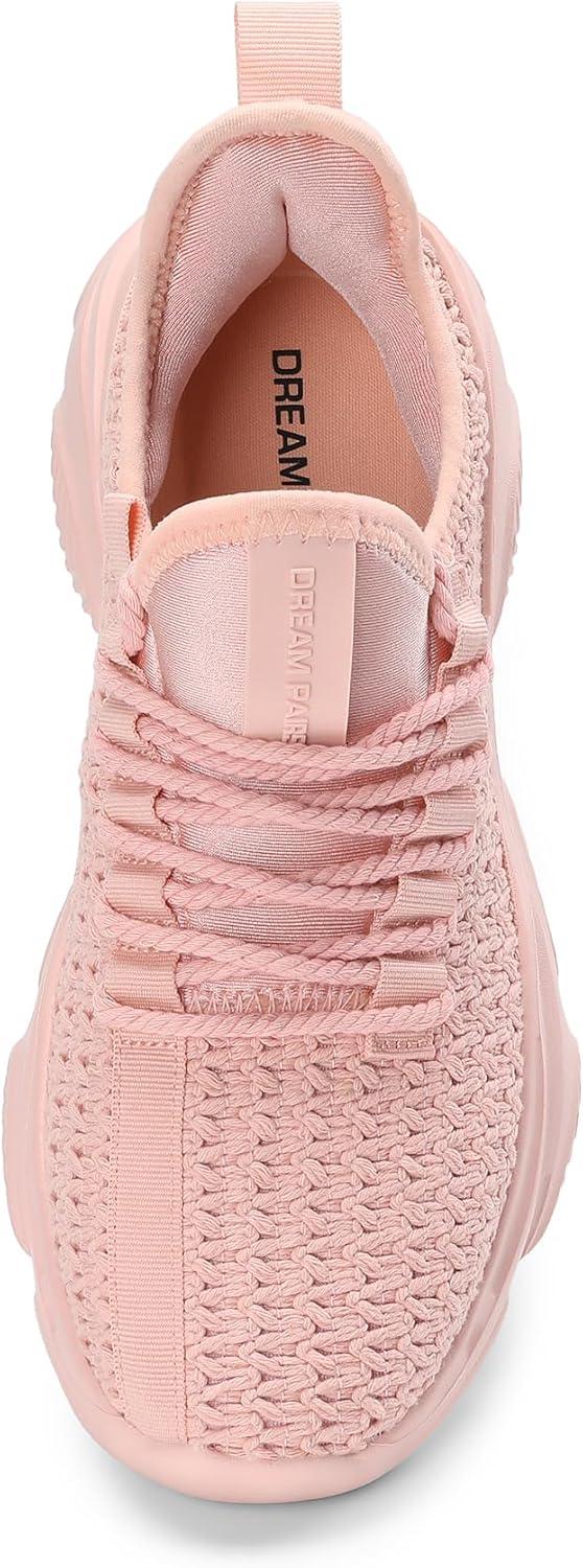 imageDREAM PAIRS Womens Platform Chunky Fashion Sneakers Slip on Walking Stylish Lightweight Classic Casual SneakerPink