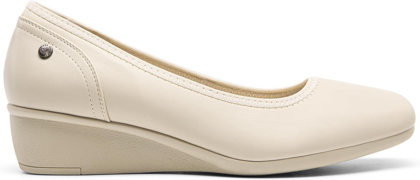 imageDREAM PAIRS Womens Wedge Shoes Closed Toe Low Heel Pumps Comfotable Dress ShoesBeigepu