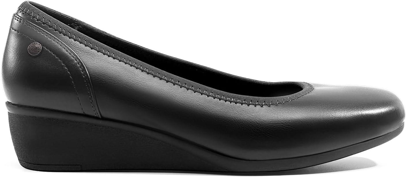 imageDREAM PAIRS Womens Wedge Shoes Closed Toe Low Heel Pumps Comfotable Dress ShoesBlackpu