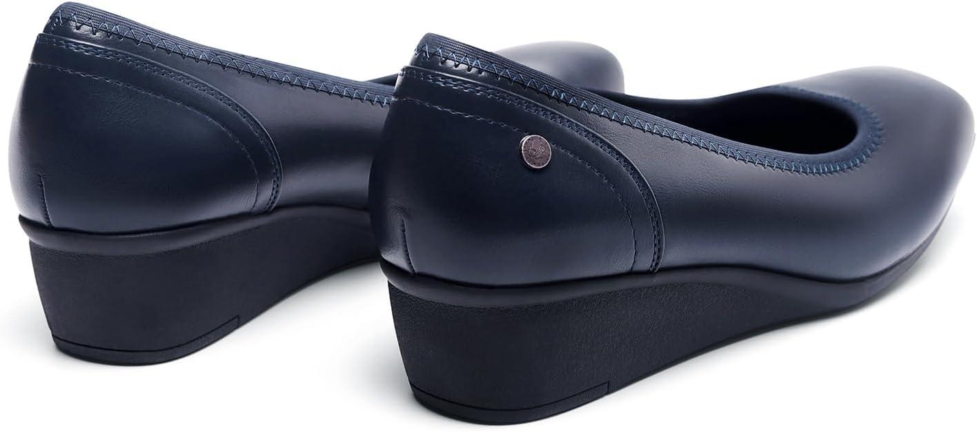 imageDREAM PAIRS Womens Wedge Shoes Closed Toe Low Heel Pumps Comfotable Dress ShoesNavypu