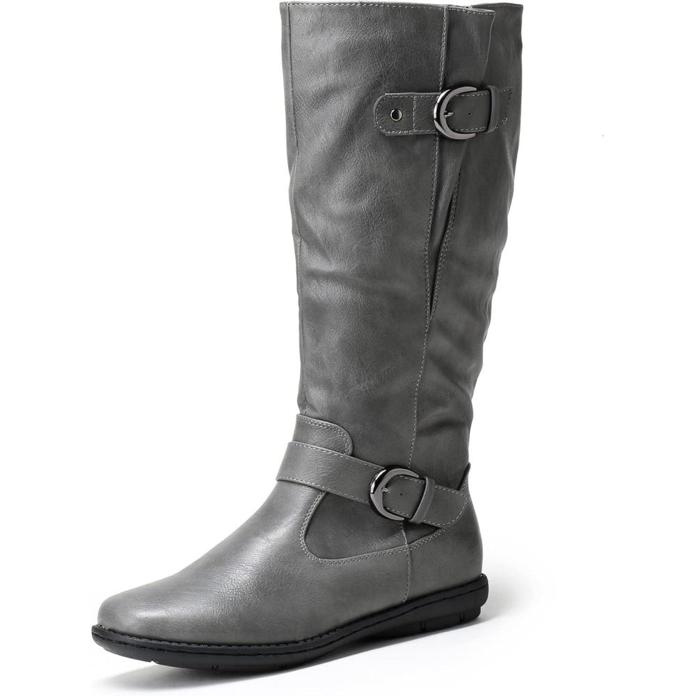 imageDREAM PAIRS Womens Faux FurLined Knee High Winter Boots Fall Tall BootsSummitwidecalfgrey