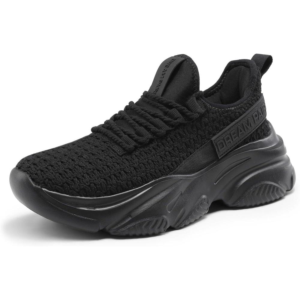 imageDREAM PAIRS Womens Platform Chunky Fashion Sneakers Slip on Walking Stylish Lightweight Classic Casual SneakerBlack