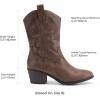 DREAM PAIRS Cowboy Boots for Women, Mid Calf Cowgirl Boots with Embroidery Round Toe Western Chunky Low Heel Shoes(Brown)