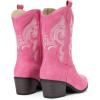 DREAM PAIRS Cowboy Boots for Women, Mid Calf Cowgirl Boots with Embroidery Round Toe Western Chunky Low Heel Shoes(Pink)