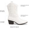 DREAM PAIRS Cowboy Boots for Women, Mid Calf Cowgirl Boots with Embroidery Round Toe Western Chunky Low Heel Shoes(White)