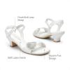 DREAM PAIRS Girls Sandals Ankle Strap Square Toe Low Heel Crystal Shell Wedding Party Flower Dress Shoes for Little Kids/Big Kids(White)