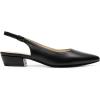 DREAM PAIRS Kitten Slingback Low Block Heels for Women Pointed Closed Toe Business Dress Shoes Wedding Party Comfortable Pumps Shoes(Black)