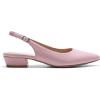 DREAM PAIRS Kitten Slingback Low Block Heels for Women Pointed Closed Toe Business Dress Shoes Wedding Party Comfortable Pumps Shoes(Light Pink)