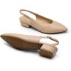 DREAM PAIRS Kitten Slingback Low Block Heels for Women Pointed Closed Toe Business Dress Shoes Wedding Party Comfortable Pumps Shoes(Nude)