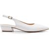 DREAM PAIRS Kitten Slingback Low Block Heels for Women Pointed Closed Toe Business Dress Shoes Wedding Party Comfortable Pumps Shoes(White)