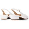 DREAM PAIRS Kitten Slingback Low Block Heels for Women Pointed Closed Toe Business Dress Shoes Wedding Party Comfortable Pumps Shoes(White)