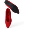 DREAM PAIRS Pointed Toe Flats for Women, Comfortable Dressy Knit Ballet Flats with Arch Support, Women’s Dress Shoes for Work Office Business Casual Travel(Red)