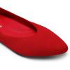 DREAM PAIRS Pointed Toe Flats for Women, Comfortable Dressy Knit Ballet Flats with Arch Support, Women’s Dress Shoes for Work Office Business Casual Travel(Red)