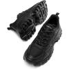 DREAM PAIRS Women Chunky Fashion Sneakers Platform Bold Lace-Up Comfortable Sneakers.(Black-bold)