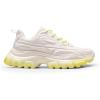 DREAM PAIRS Women Chunky Fashion Sneakers Platform Bold Lace-Up Comfortable Sneakers.(Ivory/Yellow-bold)