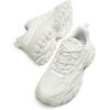 DREAM PAIRS Women Chunky Fashion Sneakers Platform Bold Lace-Up Comfortable Sneakers.(White-bold)