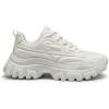 DREAM PAIRS Women Chunky Fashion Sneakers Platform Bold Lace-Up Comfortable Sneakers.(White-bold)