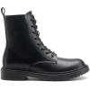 DREAM PAIRS Women Combat Boots Lace-up Low Heel Ankle Booties(Black-matte)