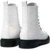 DREAM PAIRS Women Combat Boots Lace-up Low Heel Ankle Booties(White)