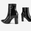 DREAM PAIRS Women’s Chunky Heel Ankle Booties Pointed Toe Short Boots(Black/Pat)