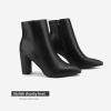 DREAM PAIRS Women’s Chunky Heel Ankle Booties Pointed Toe Short Boots(Black/Pu)