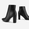 DREAM PAIRS Women’s Chunky Heel Ankle Booties Pointed Toe Short Boots(Black/Pu)