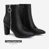 DREAM PAIRS Women’s Chunky Heel Ankle Booties Pointed Toe Short Boots(Black/Pu-3)