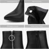 DREAM PAIRS Women’s Chunky Heel Ankle Booties Pointed Toe Short Boots(Black/Pu-3)