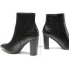 DREAM PAIRS Women’s Chunky Heel Ankle Booties Pointed Toe Short Boots(Black/Stone/Pu)