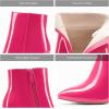 DREAM PAIRS Women’s Chunky Heel Ankle Booties Pointed Toe Short Boots(Hot Pink-pat)