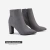 DREAM PAIRS Women’s Chunky Heel Ankle Booties Pointed Toe Short Boots(Light/Grey)