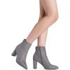 DREAM PAIRS Women’s Chunky Heel Ankle Booties Pointed Toe Short Boots(Light/Grey)