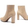 DREAM PAIRS Women’s Chunky Heel Ankle Booties Pointed Toe Short Boots(Nude)