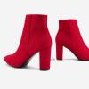 DREAM PAIRS Women’s Chunky Heel Ankle Booties Pointed Toe Short Boots(Red)