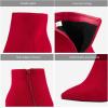 DREAM PAIRS Women’s Chunky Heel Ankle Booties Pointed Toe Short Boots(Red)