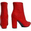 DREAM PAIRS Women’s Chunky Heel Ankle Booties Pointed Toe Short Boots(Red-rhinestone)