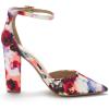 DREAM PAIRS Women’s Coco High Heels Chunky Block Pumps Pointed Closed Toe Ankle Strap Dress Shoes(Floral)