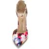 DREAM PAIRS Women’s Coco High Heels Chunky Block Pumps Pointed Closed Toe Ankle Strap Dress Shoes(Floral)