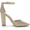 DREAM PAIRS Women’s Coco High Heels Chunky Block Pumps Pointed Closed Toe Ankle Strap Dress Shoes(Gold/Glitter)