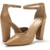 DREAM PAIRS Women’s Coco High Heels Chunky Block Pumps Pointed Closed Toe Ankle Strap Dress Shoes(Nude Pu)
