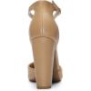 DREAM PAIRS Women’s Coco High Heels Chunky Block Pumps Pointed Closed Toe Ankle Strap Dress Shoes(Nude/Pu)