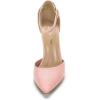DREAM PAIRS Women’s Coco High Heels Chunky Block Pumps Pointed Closed Toe Ankle Strap Dress Shoes(Pink/Suede)