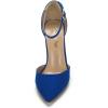 DREAM PAIRS Women’s Coco High Heels Chunky Block Pumps Pointed Closed Toe Ankle Strap Dress Shoes(Royal/Blue)