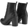 DREAM PAIRS Women’s Combat Ankle Boots Chunky Heel Lace up Fashion Heeled Booties(Black)