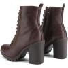 DREAM PAIRS Women’s Combat Ankle Boots Chunky Heel Lace up Fashion Heeled Booties(Brown)