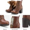 DREAM PAIRS Women’s Combat Ankle Boots Chunky Heel Lace up Fashion Heeled Booties(Tan)