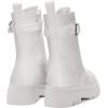 DREAM PAIRS Women’s Combat Platform Boots Lace Up Lug Sole Buckle Ankle Booties Shoes(White)